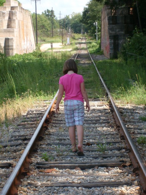 My Daughter Gracie WalkingThe Tracks That I Grew Up On!